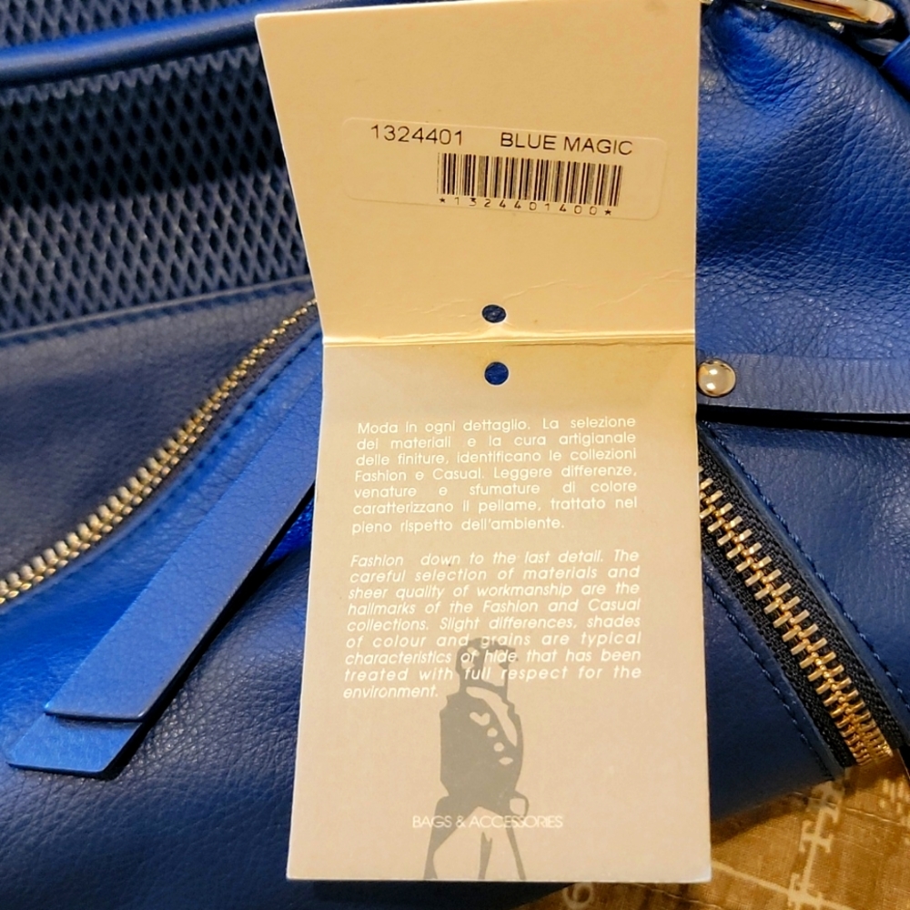 Gianni Conti Blue Leather Bag - Picture 9 of 10